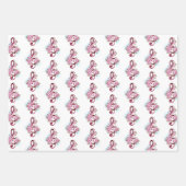 Musikalische Tischtennisnotizen mit Sakura-Blume Geschenkpapier Set (Vorderseite)