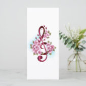 Musikalische Tischtennisnotizen mit Sakura-Blume Karte (Stehend Vorderseite)