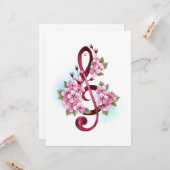 Musikalische Tischtennisnotizen mit Sakura-Blume Karte (Vorderseite/Rückseite Beispiel)