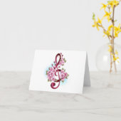 Musikalische Tischtennisnotizen mit Sakura-Blume Karte (Gelbe Blume)