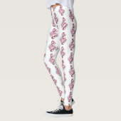 Musikalische Tischtennisnotizen mit Sakura-Blume Leggings (Links)
