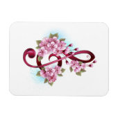 Musikalische Tischtennisnotizen mit Sakura-Blume Magnet (Horizontal)