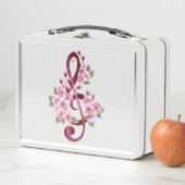 Musikalische Tischtennisnotizen mit Sakura-Blume Metall Brotdose (Beispiel)