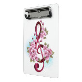 Musikalische Tischtennisnotizen mit Sakura-Blume Mini Klemmbrett (Gewinkelt2)