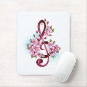 Musikalische Tischtennisnotizen mit Sakura-Blume Mousepad (Mit Mouse)