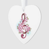 Musikalische Tischtennisnotizen mit Sakura-Blume Ornament (Vorderseite)