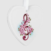 Musikalische Tischtennisnotizen mit Sakura-Blume Ornament (Vorderseite)