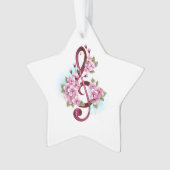 Musikalische Tischtennisnotizen mit Sakura-Blume Ornament (Vorderseite)