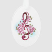Musikalische Tischtennisnotizen mit Sakura-Blume Ornament (Rückseite)
