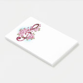 Musikalische Tischtennisnotizen mit Sakura-Blume Post-it Klebezettel (angewinkelt)