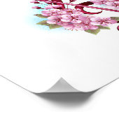 Musikalische Tischtennisnotizen mit Sakura-Blume Poster (Ecke)