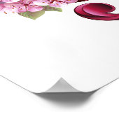 Musikalische Tischtennisnotizen mit Sakura-Blume Poster (Ecke)