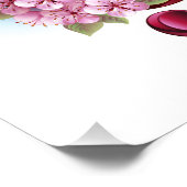 Musikalische Tischtennisnotizen mit Sakura-Blume Poster (Ecke)