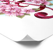 Musikalische Tischtennisnotizen mit Sakura-Blume Poster (Ecke)