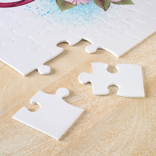 Musikalische Tischtennisnotizen mit Sakura-Blume Puzzle (Seite)