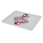 Musikalische Tischtennisnotizen mit Sakura-Blume Schneidebrett (Ecke)