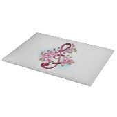 Musikalische Tischtennisnotizen mit Sakura-Blume Schneidebrett (Ecke)