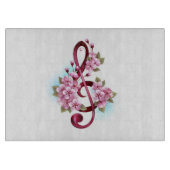 Musikalische Tischtennisnotizen mit Sakura-Blume Schneidebrett (Vorderseite)