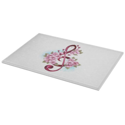 Musikalische Tischtennisnotizen mit Sakura-Blume Schneidebrett (Ecke)