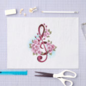 Musikalische Tischtennisnotizen mit Sakura-Blume Seidenpapier (Handwerk)