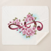 Musikalische Tischtennisnotizen mit Sakura-Blume Sherpadecke (Vorderseite (Horizontal))