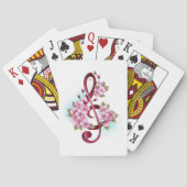 Musikalische Tischtennisnotizen mit Sakura-Blume Spielkarten (Rückseite)