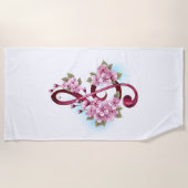 Musikalische Tischtennisnotizen mit Sakura-Blume Strandtuch (Vorderseite)