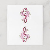 Musikalische Tischtennisnotizen mit Sakura-Blume Terminkarte (Außenseite Aufgefaltet)