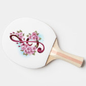 Musikalische Tischtennisnotizen mit Sakura-Blume Tischtennis Schläger (Seitenansicht)