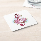 Musikalische Tischtennisnotizen mit Sakura-Blume Untersetzer (angewinkelt)