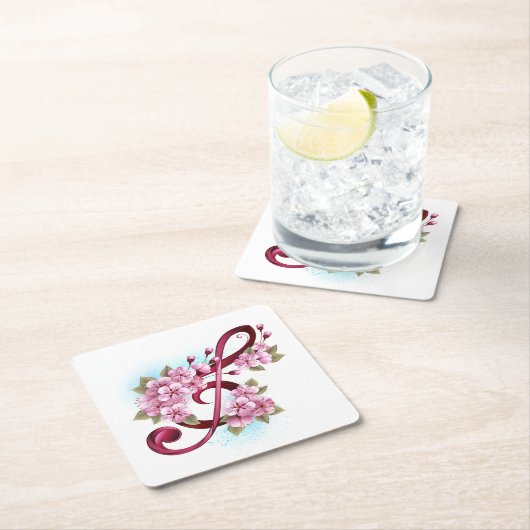 Musikalische Tischtennisnotizen mit Sakura-Blume Untersetzer (Vor Ort)