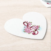 Musikalische Tischtennisnotizen mit Sakura-Blume Untersetzer (angewinkelt)