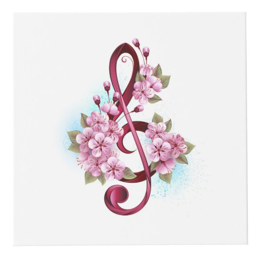 Musikalische Tischtennisnotizen mit Sakura-Blume Würfel (Vorderseite)