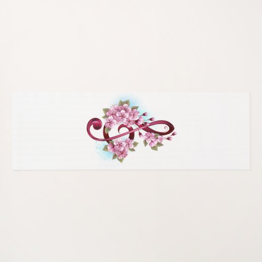 Musikalische Tischtennisnotizen mit Sakura-Blume Yogamatte (Rückseite (Horizontal))