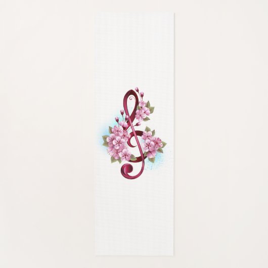 Musikalische Tischtennisnotizen mit Sakura-Blume Yogamatte (Vorderseite)