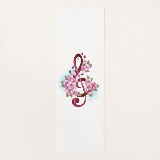 Musikalische Tischtennisnotizen mit Sakura-Blume Yogamatte (Rückseite)