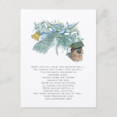 Musikalische Vintage Pfauenvögel Hochzeit wünschen Begleitkarte (Rückseite)