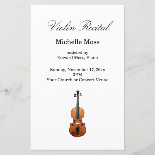 Musikalische Violine Erwägungsgrund Custom Program (Vorderseite)