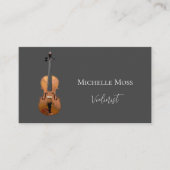 Musikalische Violine Klassische Musik Einfach Grau Visitenkarte (Vorderseite)