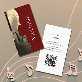 Musikalische Violine Performer QR-Code Minimalisti Visitenkarte