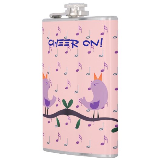 Musikalische Vögel Flachmann (Links)