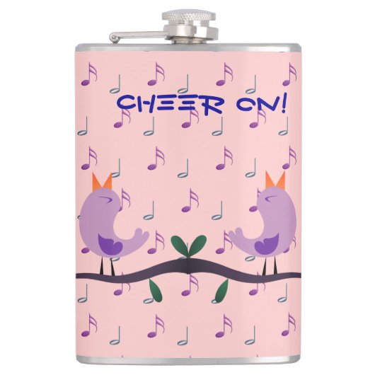 Musikalische Vögel Flachmann (Vorderseite)