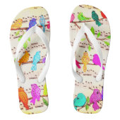 Musikalische Vögel Flip Flops Badesandalen (Fußbett)