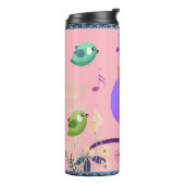 Musikalische Vögel (mit/ Initialen) Thermal Tumble Thermosbecher (Nach links gedreht)