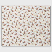 Musikalische Weihnachts-Violins Gold Musiknoten Geschenkpapier (Flach)