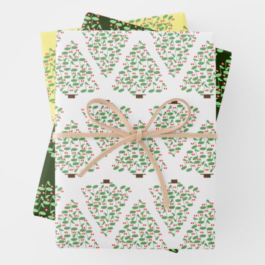 Musikalische Weihnachtsbaumwrapping Paper Sheets Geschenkpapier Set (Beispiel)