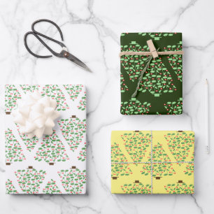 Musikalische Weihnachtsbaumwrapping Paper Sheets Geschenkpapier Set