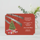 Musikalische Weihnachtseinladung Einladung (Stehend Vorderseite)
