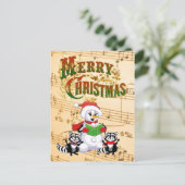 Musikalische Weihnachtsgrüße Feiertagspostkarte (Stehend Vorderseite)