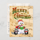 Musikalische Weihnachtsgrüße Feiertagspostkarte (Vorne/Hinten)
